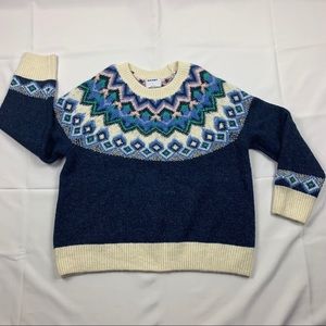 Old Navy Womens Multicolor Fair Isle Crew Neck Pullover Sweater Size Large